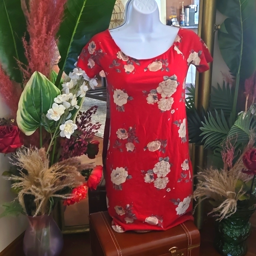 Heart and Hips Floral Red Bodycon Mini Dress